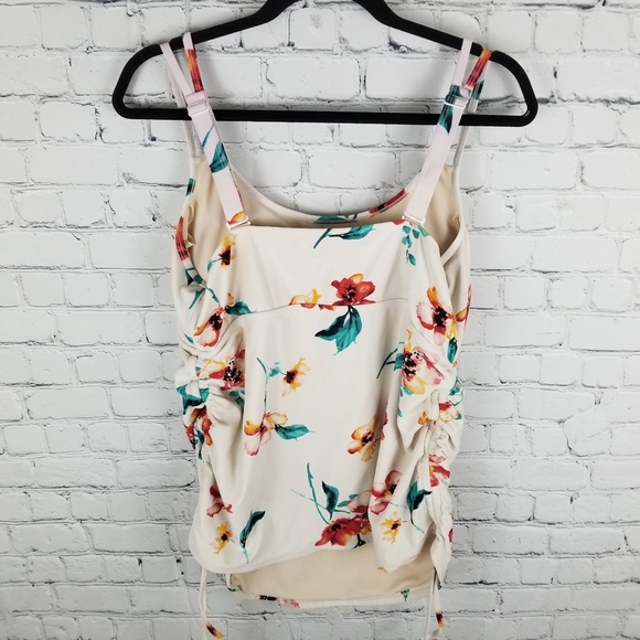 THYME | tie up floral flower maternity tankini swim top - Picture 3 of 6